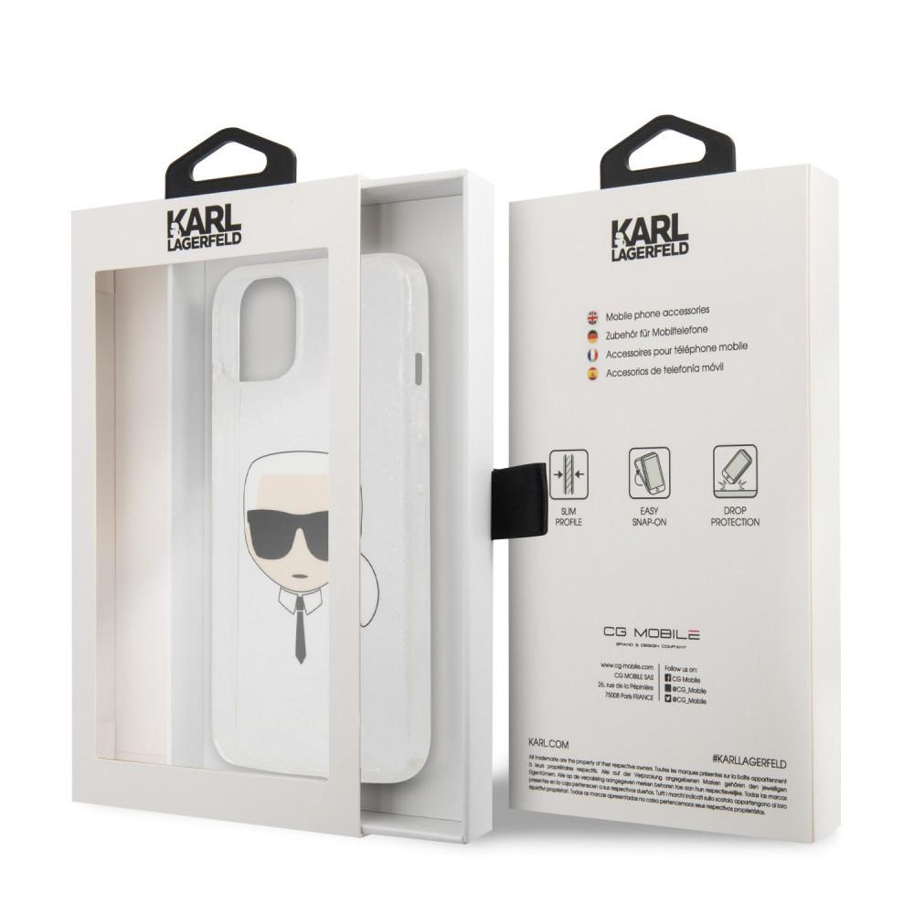 Apple iPhone 13 Karl Lagerfeld Karl Glitter tok (Ezüst) – KLHCP13MKHTUGLS