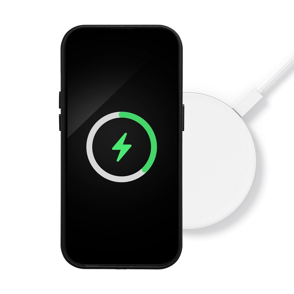 Apple iPhone 13 Leather Mag magsafe hátlap tok (Fekete) 0
