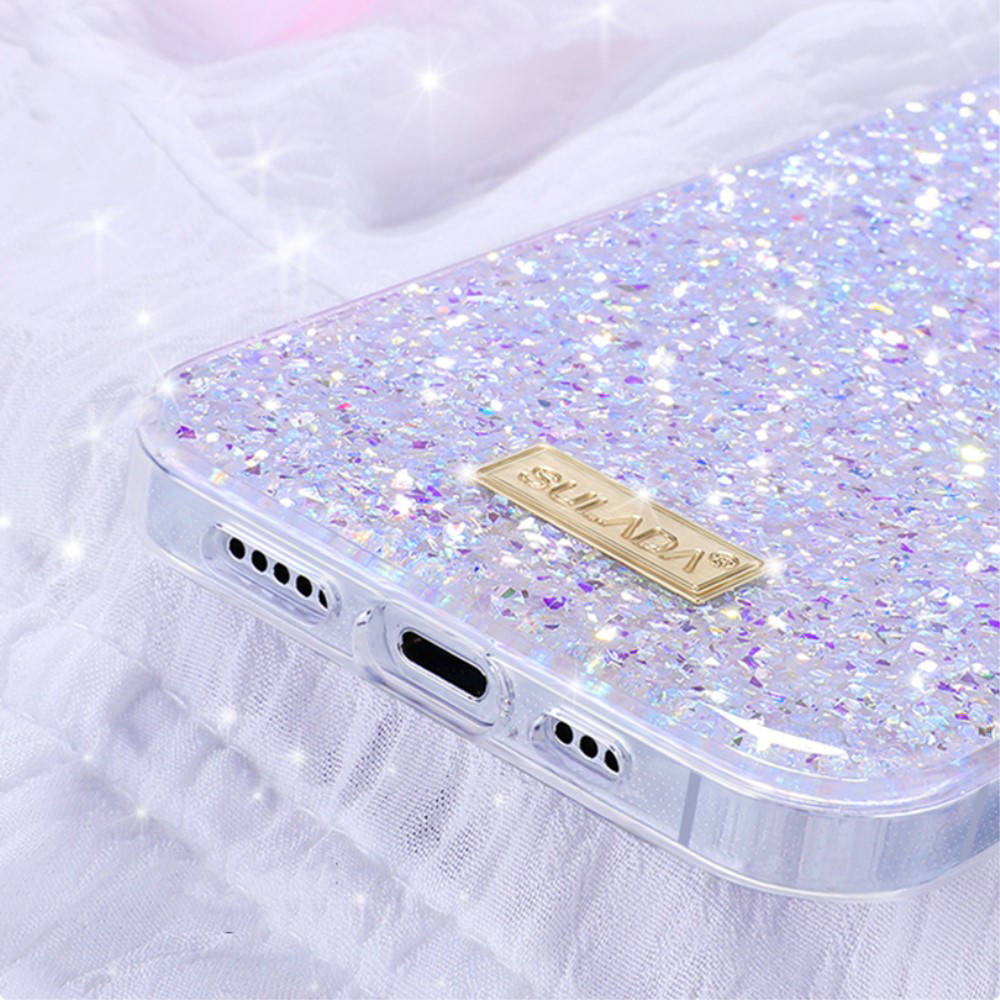 Apple iPhone 13 Sulada luminous glitter hátlap tok (Lila) 1