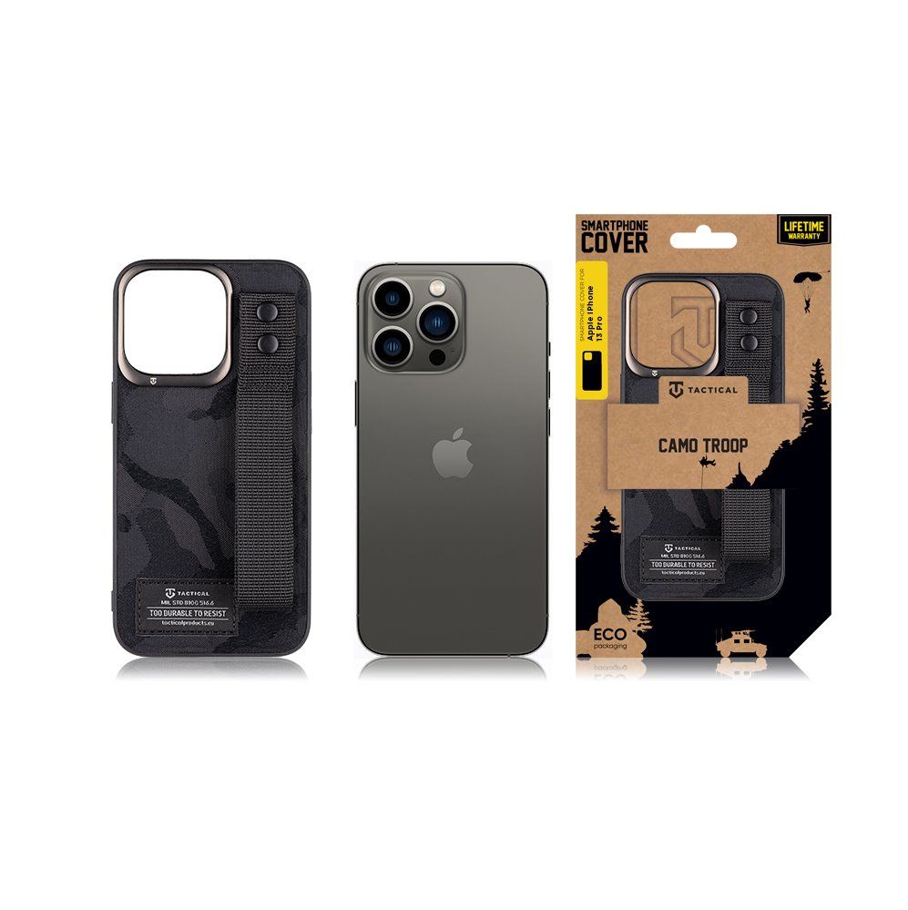 Apple iPhone 13 Tactical camo troop hátlap tok (Fekete) 0