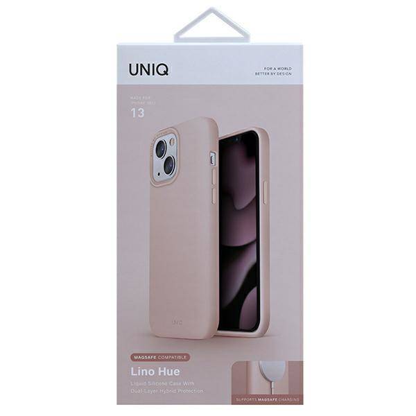 Apple iPhone 13 UNIQ Lino Hue magsafe hátlap tok (Rózsaszín)