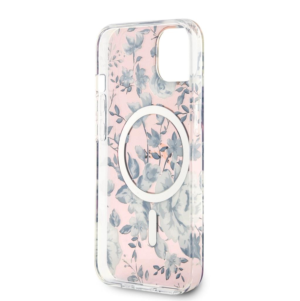 Apple iPhone 13 Guess Flowers IML MagSafe tok (Rózsaszín) - GUHMP13MHCFWSP