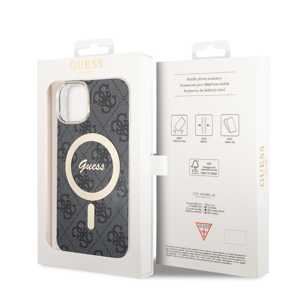 Apple iPhone 13 Guess 4G IML MagSafe tok (Fekete) - GUHMP13MH4STK