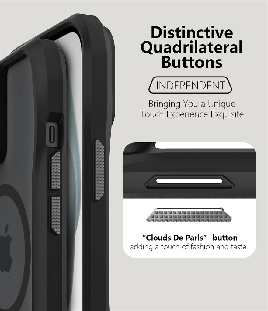 Apple iPhone 13 / iPhone 14 / iPhone 15 TOKO Octagon magsafe hátlap tok (Fekete)