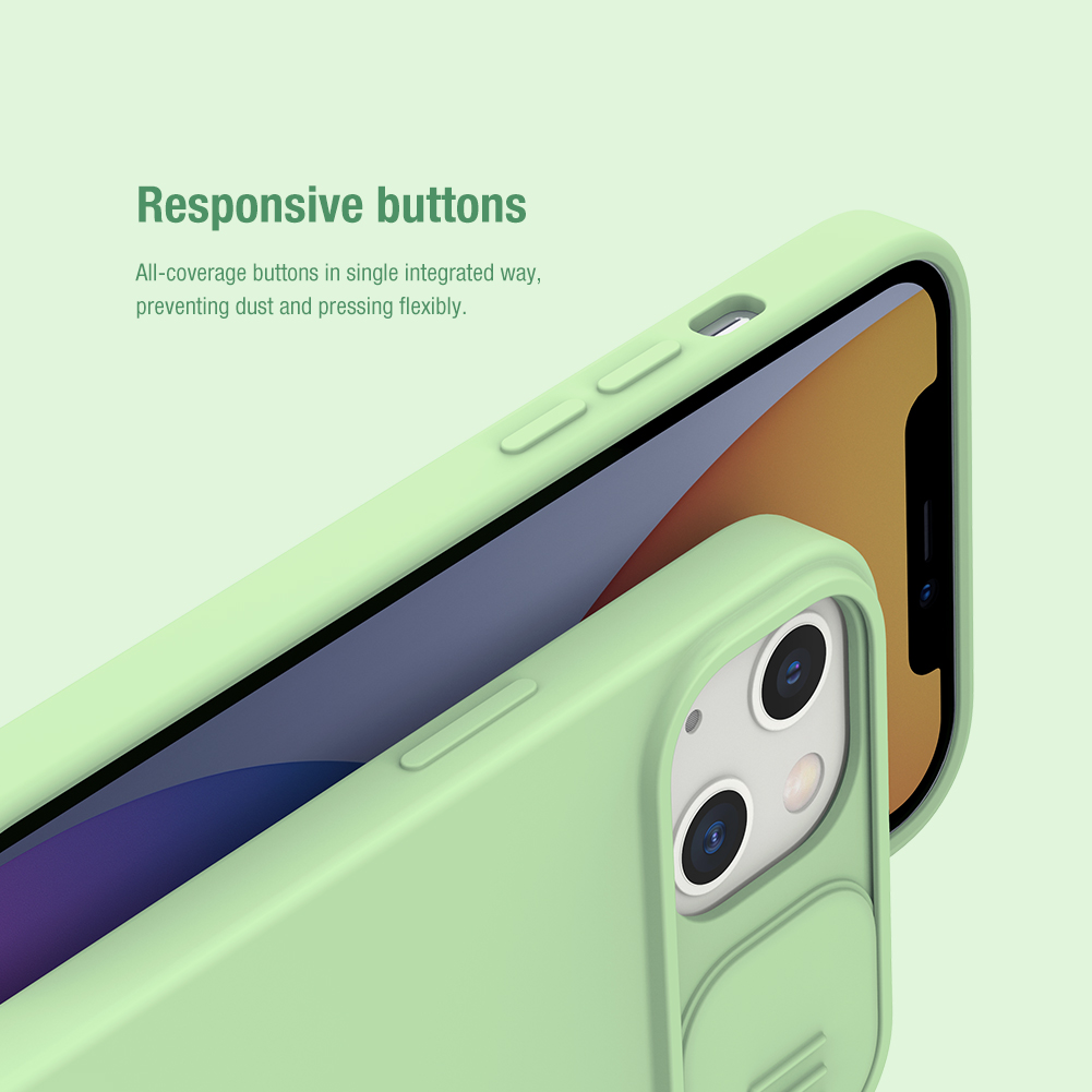 Apple iPhone 13 / iPhone 14 Nillkin camshield silky silicone MAGSAFE hátlap tok (Zöld)