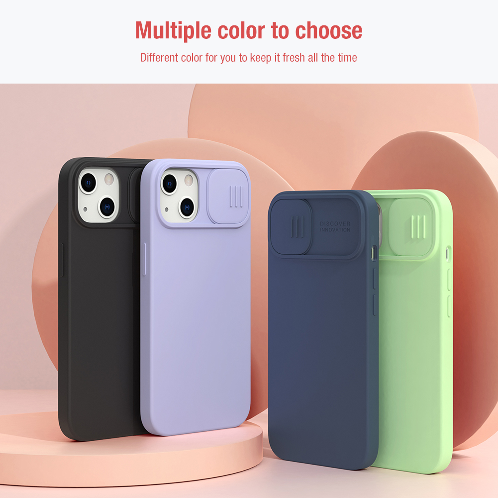 Apple iPhone 13 / iPhone 14 Nillkin camshield silky silicone MAGSAFE hátlap tok (Zöld)