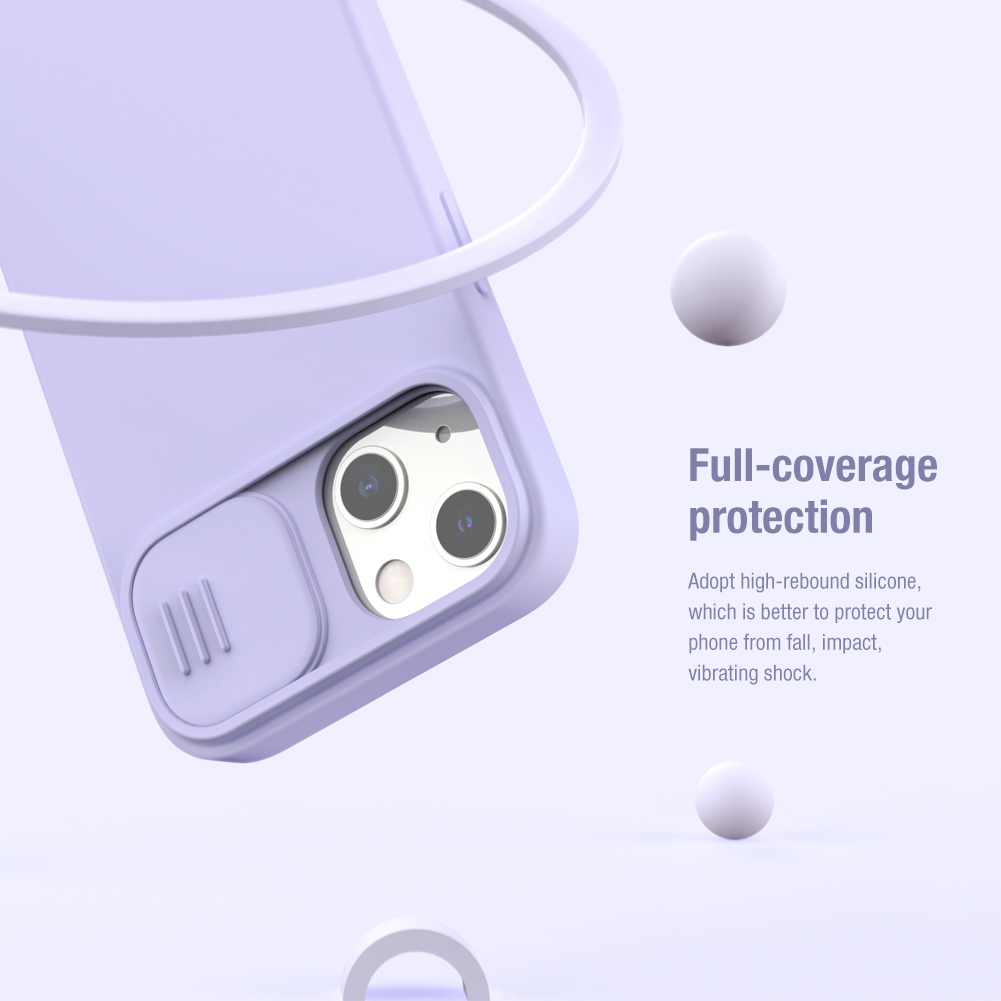 Apple iPhone 13 / iPhone 14 Nillkin camshield silky silicone MAGSAFE hátlap tok (Zöld)