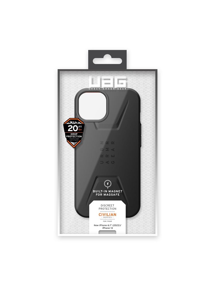 Apple iPhone 13 / iPhone 14 UAG Civilian ütésálló hátlap tok (Fekete)
