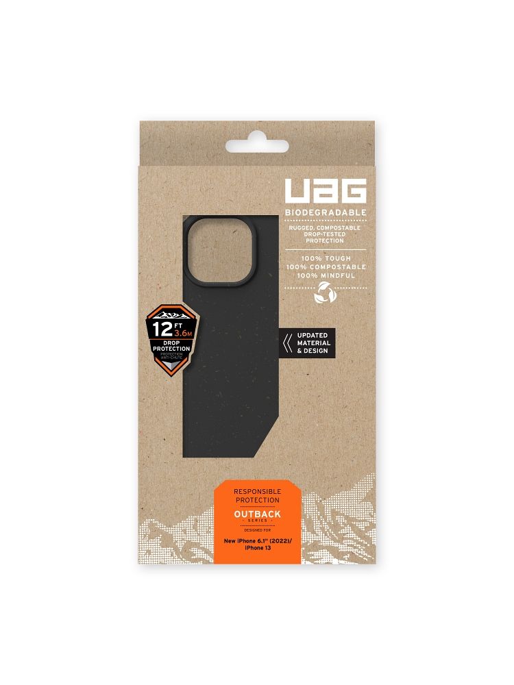Apple iPhone 13 / iPhone 14 UAG Outback ütésálló BIO prémium tok (Fekete)