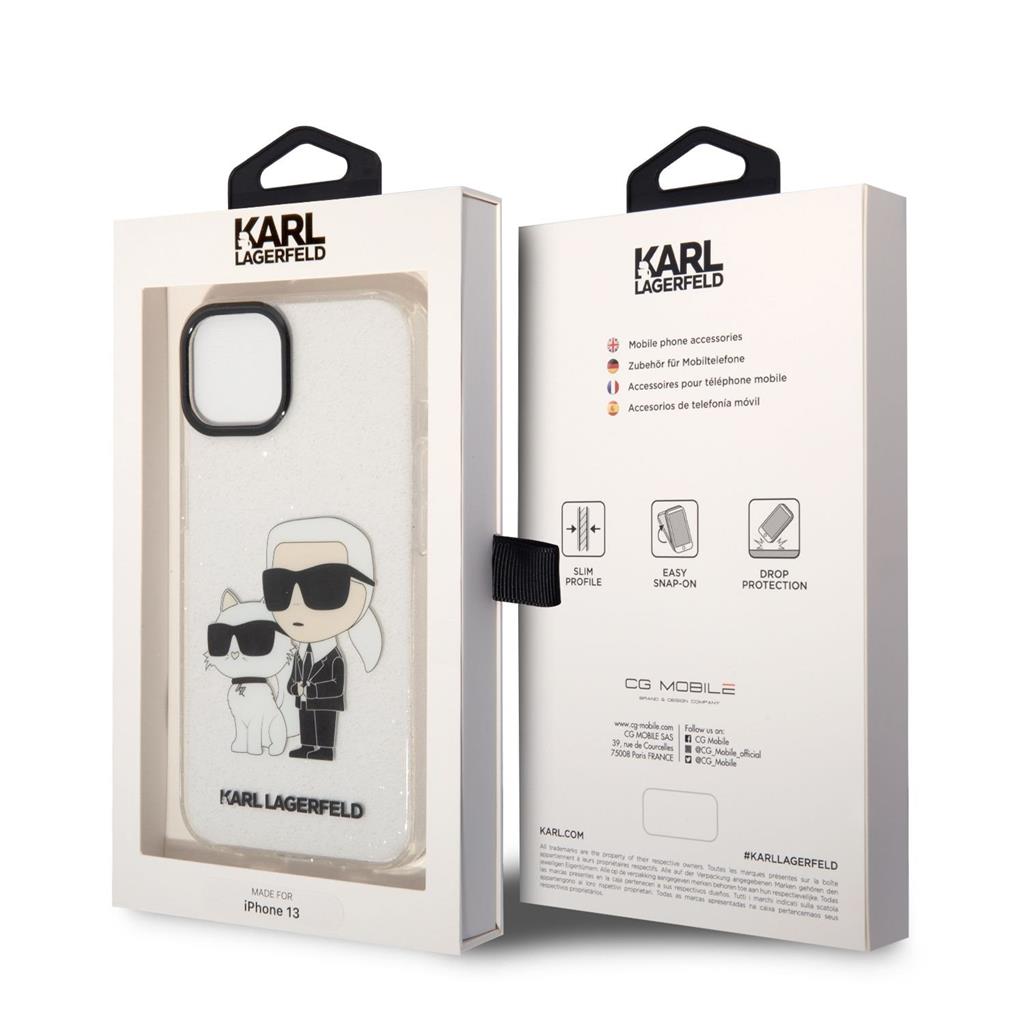 Apple iPhone 13 Karl Lagerfeld IML Glitter Karl and Choupette NFT tok (Átlátszó) – KLHCP13MHNKCTGT