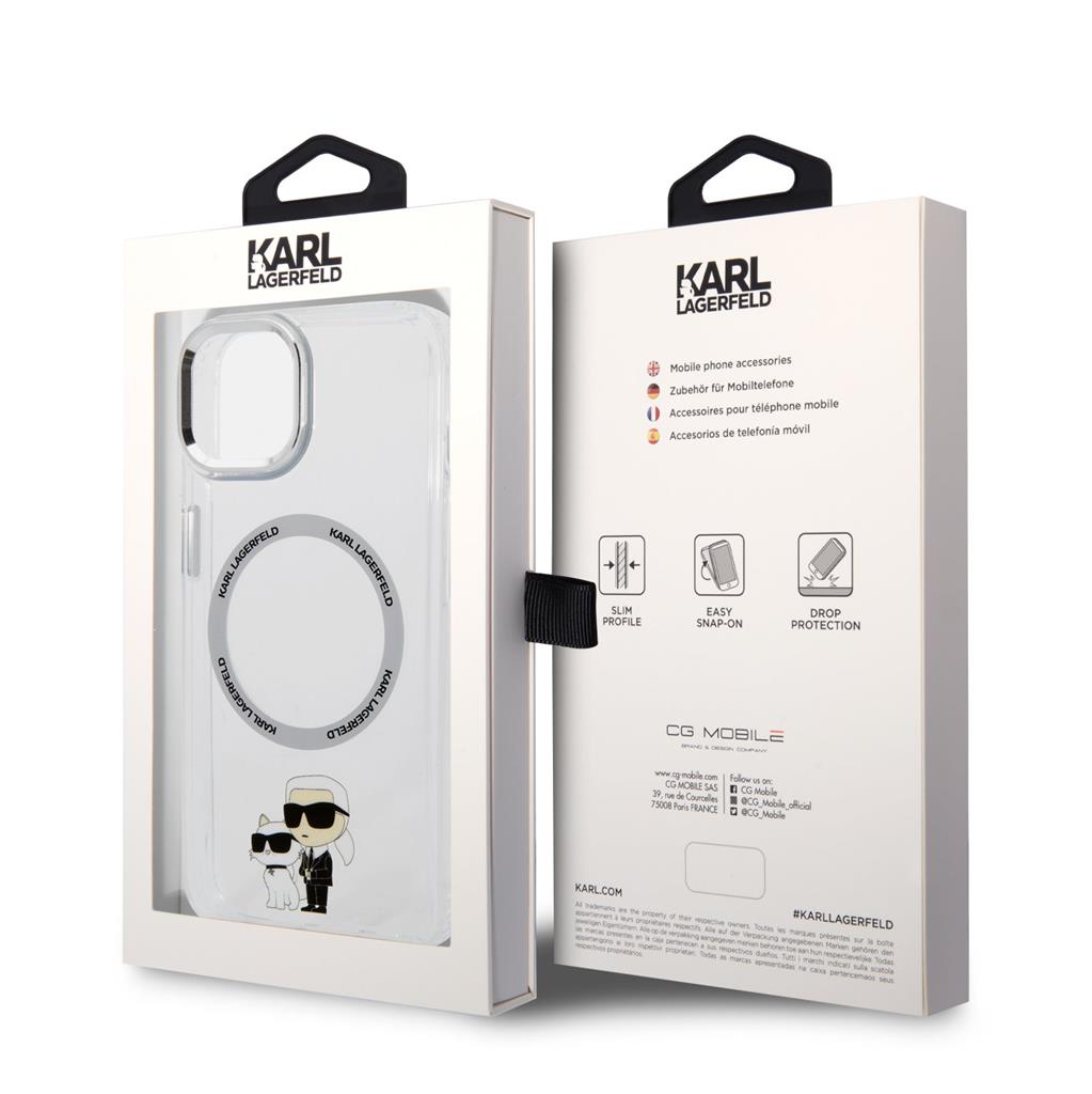 Apple iPhone 13 Karl Lagerfeld MagSafe Compatible IML Karl and Choupette NFT tok (Átlátszó) – KLHMP13MHNKCIT