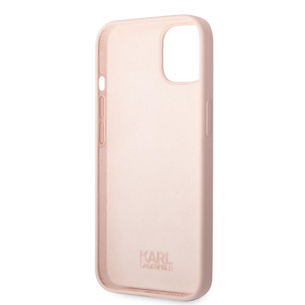 Apple iPhone 13 Karl Lagerfeld Liquid Silicone Ikonik NFT tok (Rózsaszín) – KLHCP13MSNIKBCP