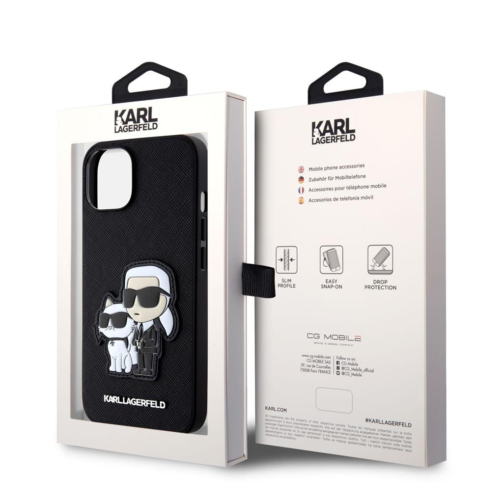 Apple iPhone 13 Karl Lagerfeld PU Saffiano Karl and Choupette NFT tok (Fekete) – KLHCP13MSANKCPK