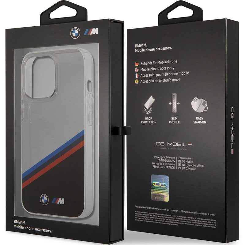 Apple iPhone 13 Mini BMW TPU tricolor hátlap tok (Átlátszó) - BMHCP13SMHLPK 0