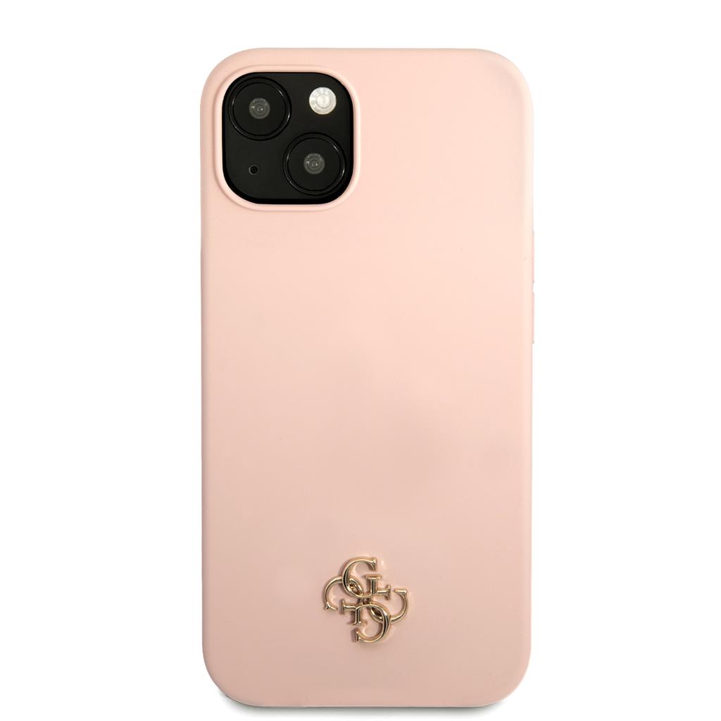 Apple iPhone 13 mini Guess 4G Silicone Metal Logo tok (Rózsaszín) - GUHCP13SS4LP
