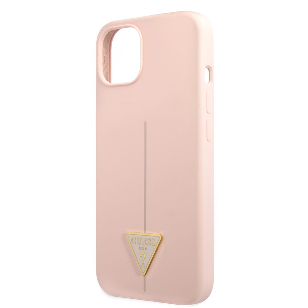 Apple iPhone 13 mini Guess Silicone Line Triangle tok (Rózsaszín) - GUHCP13SSLTGP