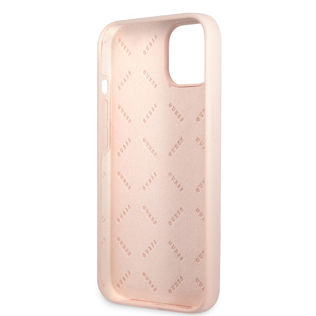 Apple iPhone 13 mini Guess Silicone Line Triangle tok (Rózsaszín) - GUHCP13SSLTGP