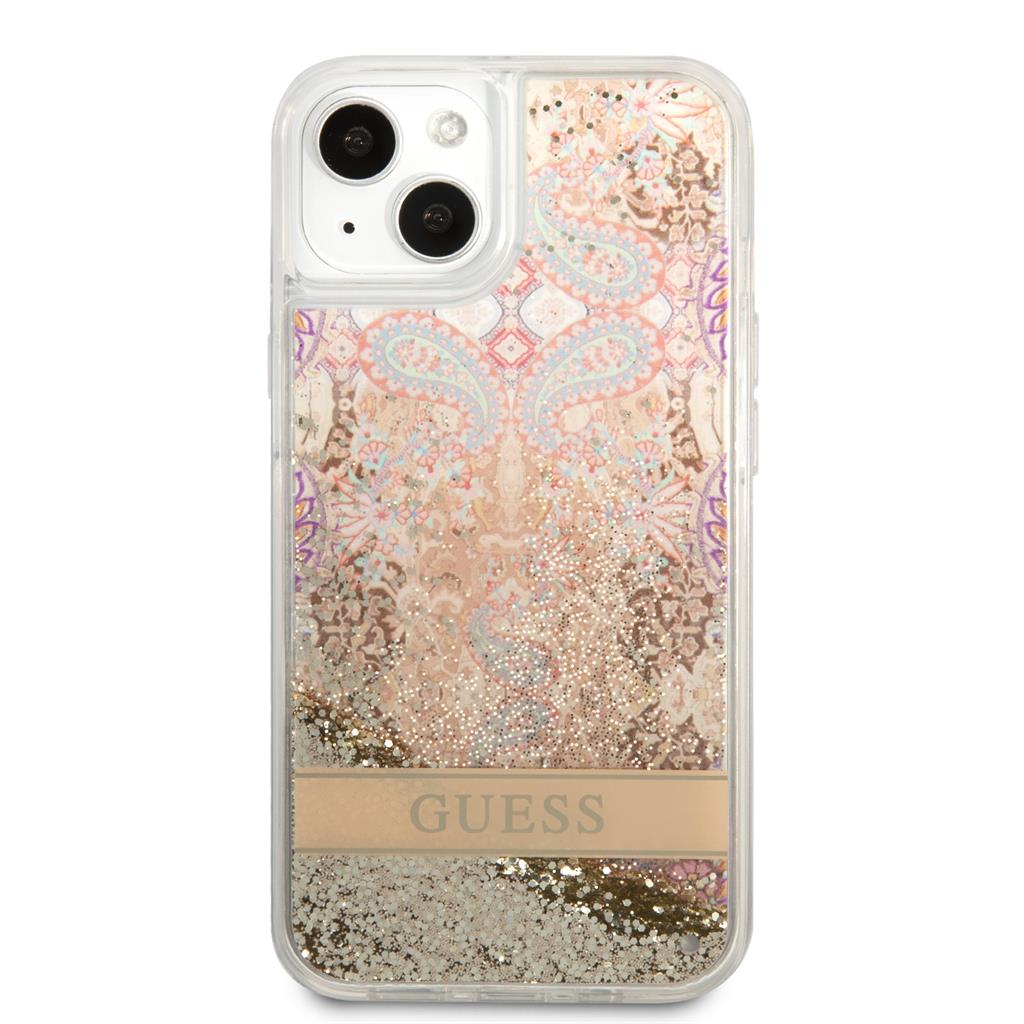 Apple iPhone 13 mini Guess Liquid Glitter Paisley tok (Arany) - GUHCP13SLFLSD