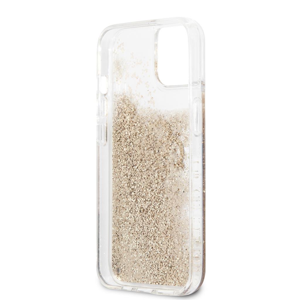 Apple iPhone 13 mini Guess TPU Big 4G Liquid Glitter tok (Arany) – GUHCP13SLG4GGO