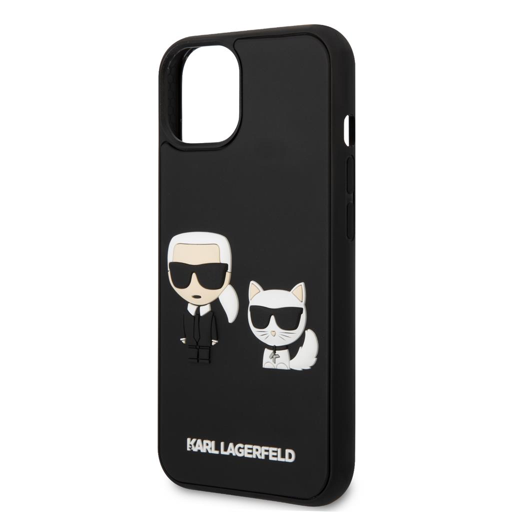 Apple iPhone 13 mini Karl Lagerfeld & Choupette 3D tok (Fekete) – KLHCP13S3DRKCK