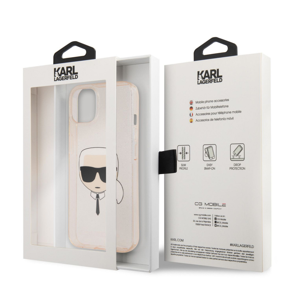 Apple iPhone 13 mini Karl Lagerfeld Karl Glitter tok (Arany) – KLHCP13SKHTUGLGO