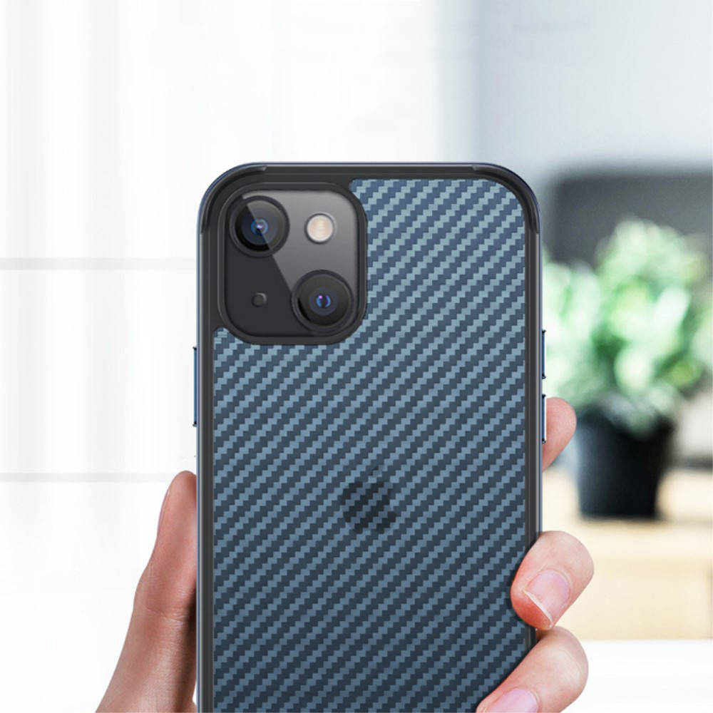 Apple iPhone 13 Mini Sulada carbon fiber hátlap tok (Fekete)