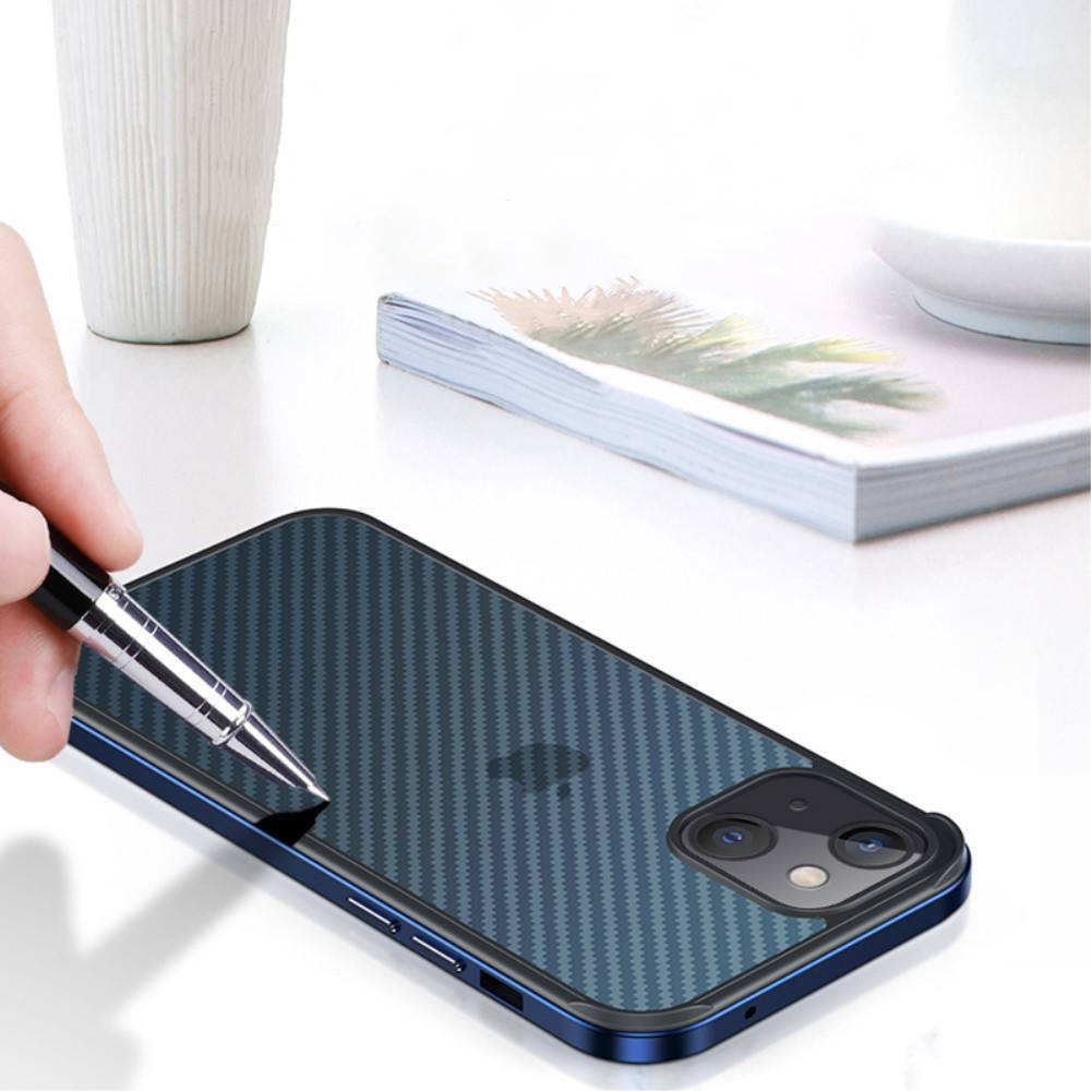 Apple iPhone 13 Mini Sulada carbon fiber hátlap tok (Fekete)