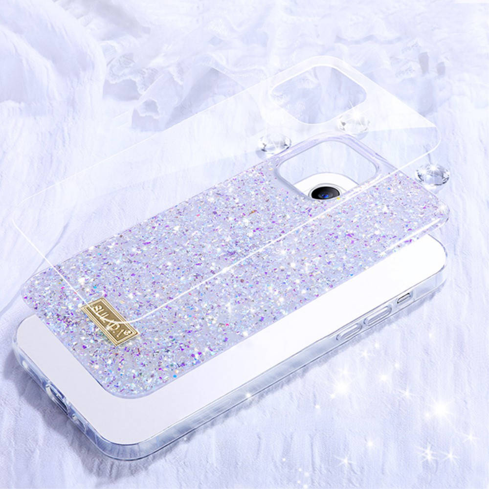 Apple iPhone 13 Mini Sulada luminous glitter hátlap tok (Lila) 2