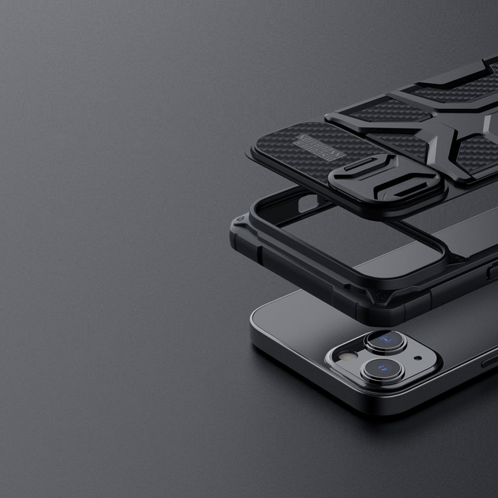 Apple iPhone 13 Nillkin Adventurer strapabíró hátlap tok (Fekete)