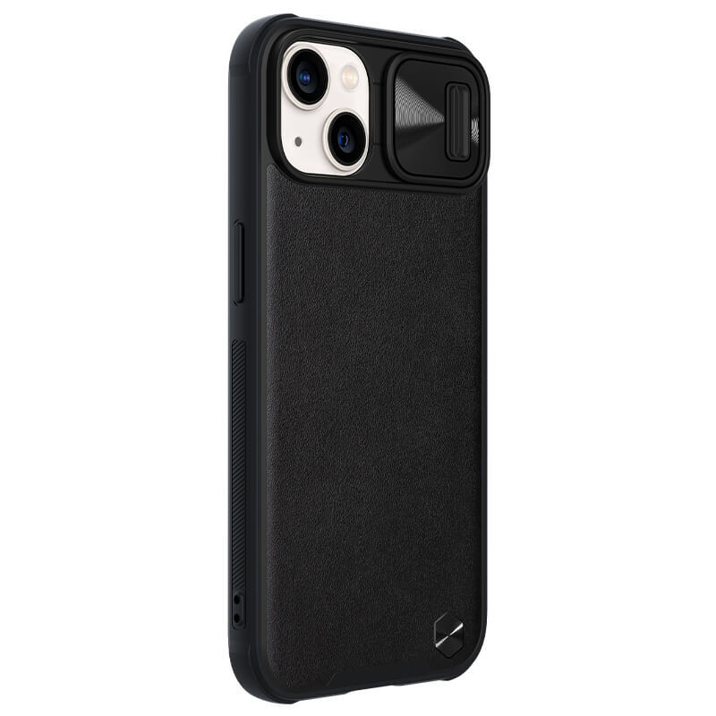Apple iPhone 13 Nillkin camshield leather hátlap tok fekete