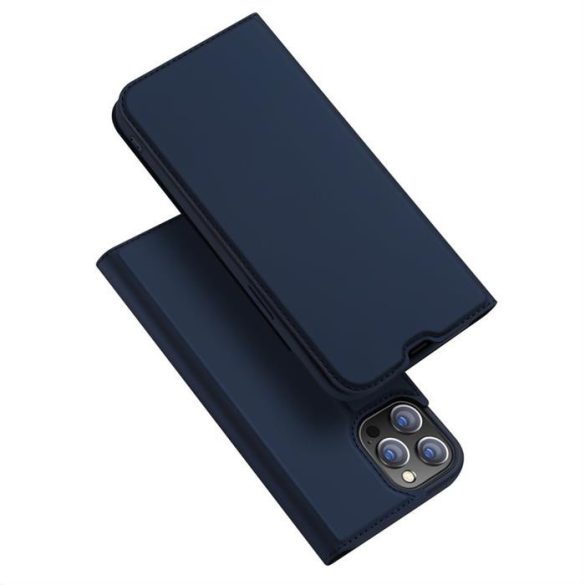 Apple iPhone 13 Pro DUX DUCIS skin bőr notesz tok (sötétkék)