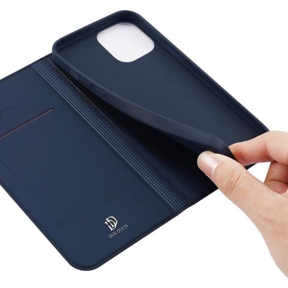 Apple iPhone 13 Pro DUX DUCIS skin bőr notesz tok (sötétkék)