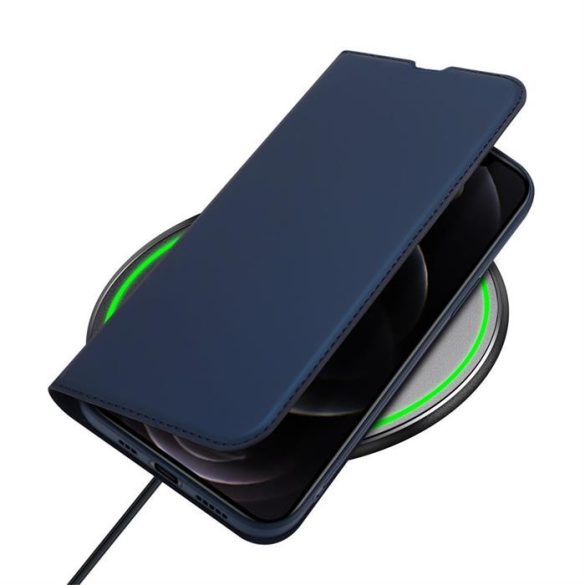 Apple iPhone 13 Pro DUX DUCIS skin bőr notesz tok (sötétkék)