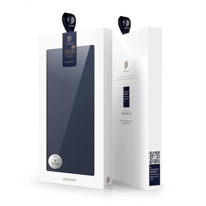 Apple iPhone 13 Pro DUX DUCIS skin bőr notesz tok (sötétkék)