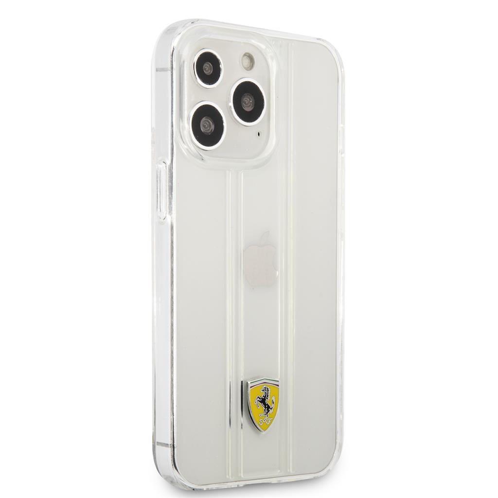 Apple iPhone 13 Pro (6.1) Ferrari 3D stripes prémium hátlap tok, átlátszó - FES3SHCP13LTR