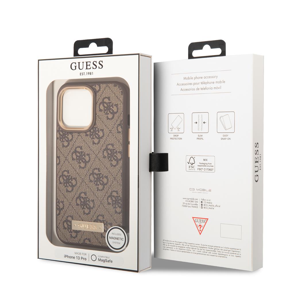 Apple iPhone 13 Pro Guess PU 4G MagSafe tok (Barna) - GUHMP13LU4GPRW