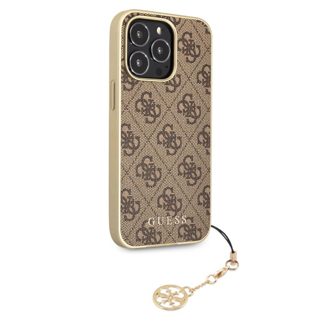 Apple iPhone 13 / 13 Pro Guess 4G Charms tok (Barna) - GUHCP13LGF4GBR