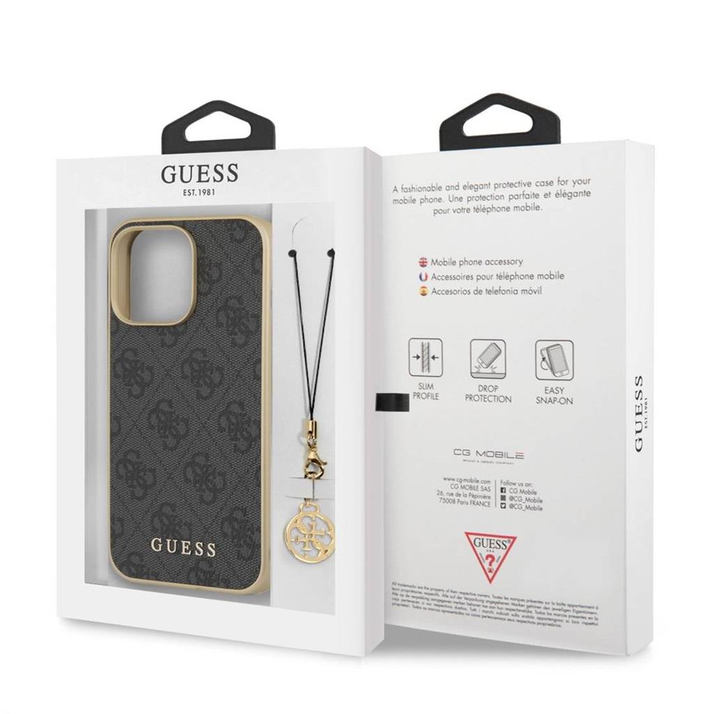 Apple iPhone 13 / 13 Pro Guess 4G Charms tok (Szürke) - GUHCP13LGF4GGR