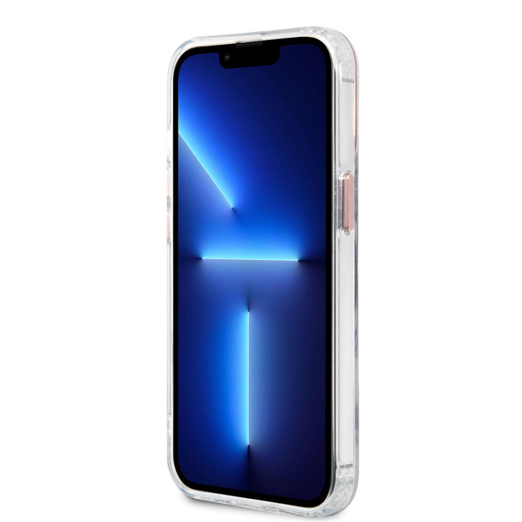 Apple iPhone 13 Pro Guess átlátszó MagSafe tok (Rózsaszín) – GUHMP13LHTRMP