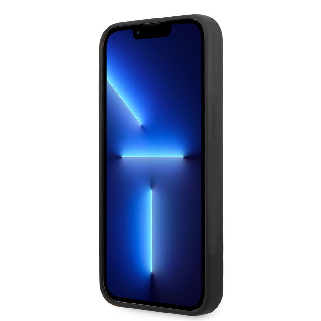 Apple iPhone 13 Pro Guess Silicone Line Triangle tok (Fekete) - GUHCP13LSLTGK