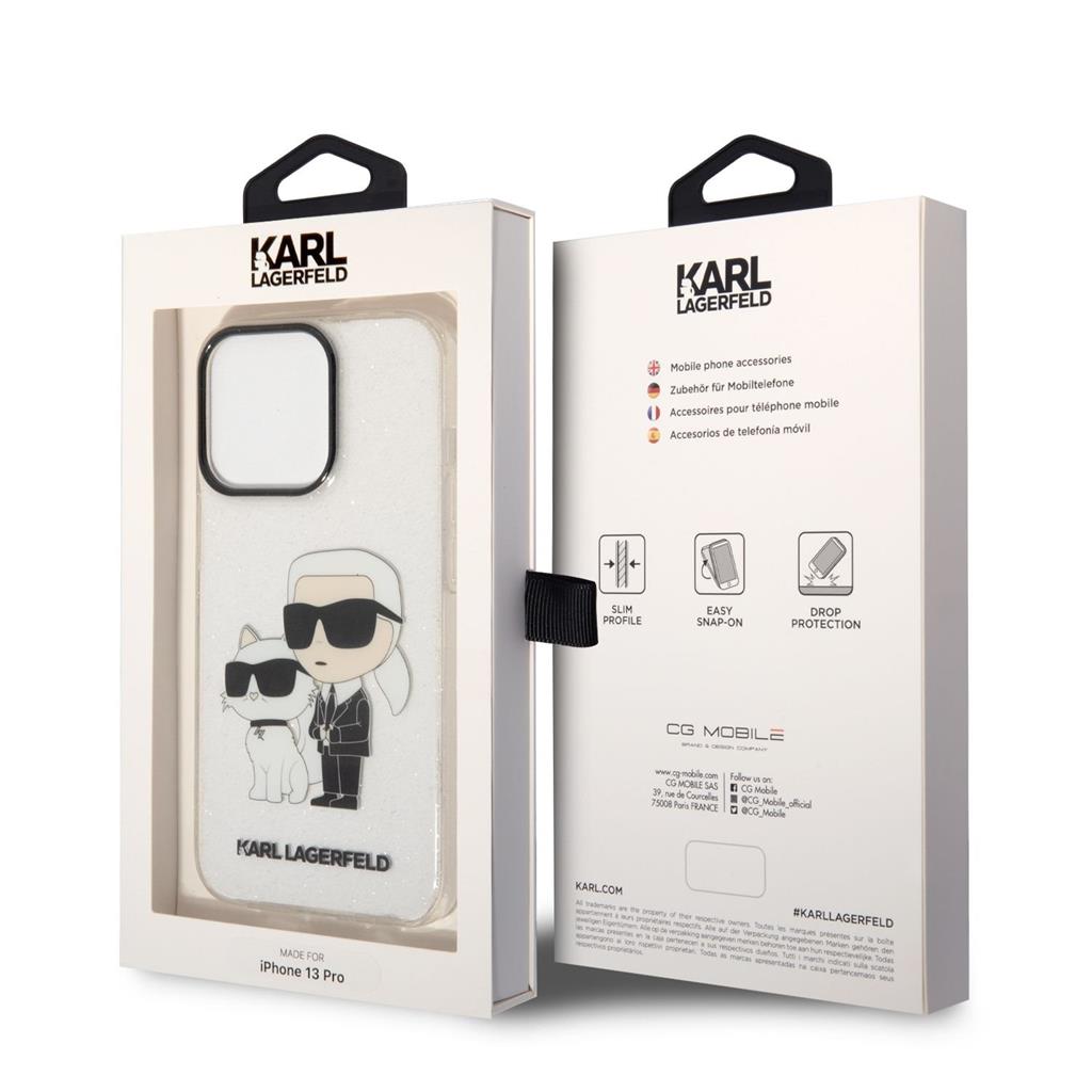 Apple iPhone 13 Pro Karl Lagerfeld IML Glitter Karl and Choupette NFT tok (Átlátszó) – KLHCP13LHNKCTGT