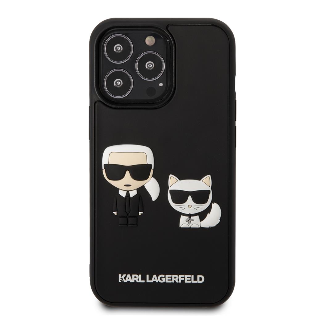 Apple iPhone 13 Pro Karl Lagerfeld & Choupette 3D szilikon hátlap tok (Fekete - KLHCP13L3DRKCK) 0