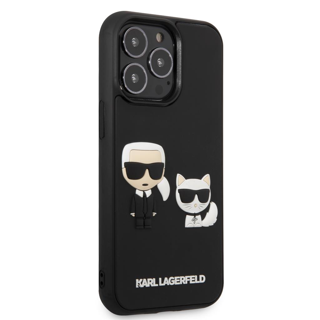 Apple iPhone 13 Pro Karl Lagerfeld & Choupette 3D szilikon hátlap tok (Fekete - KLHCP13L3DRKCK) 1