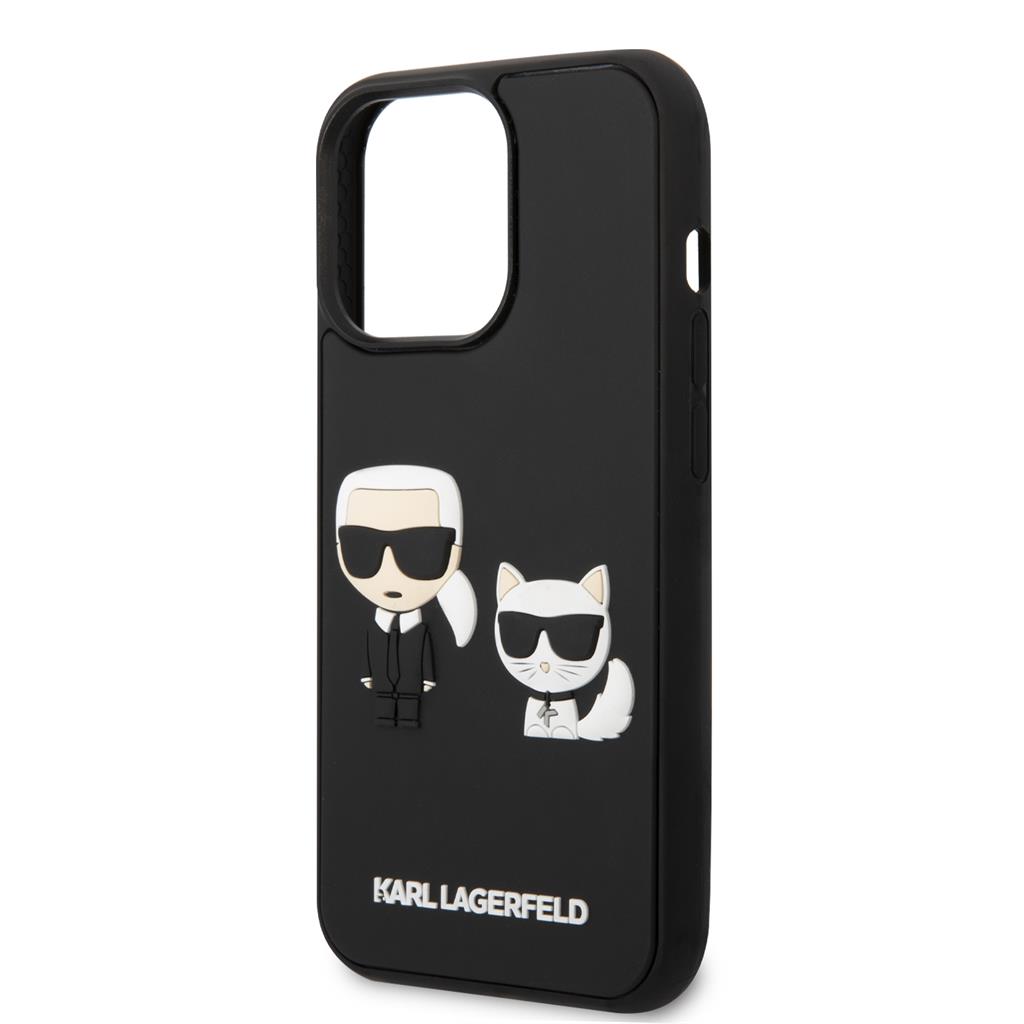 Apple iPhone 13 Pro Karl Lagerfeld & Choupette 3D szilikon hátlap tok (Fekete - KLHCP13L3DRKCK) 3