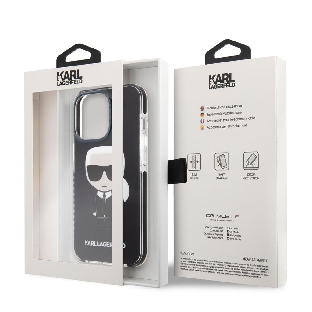 Apple iPhone 13 Pro Karl Lagerfeld TPE Full Body Ikonik tok (Fekete) – KLHCP13LTPEIKK