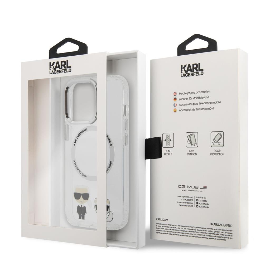Apple iPhone 13 Pro Karl Lagerfeld MagSafe Compatible Karl and Choupette tok (Átlátszó) – KLHMP13LHKCT