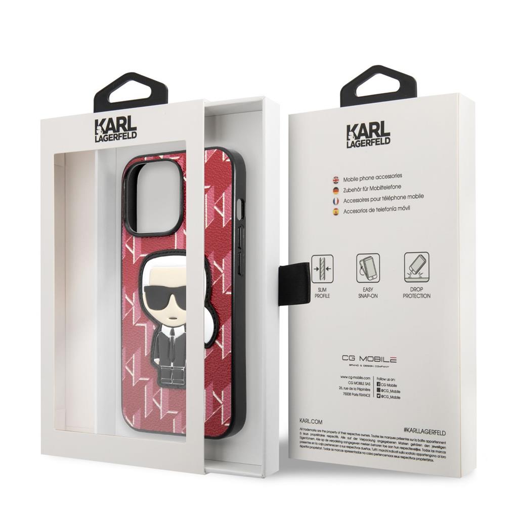 Apple iPhone 13 Pro Karl Lagerfeld Monogram Ikonik tok (Piros) – KLHCP13LPMNIKPI