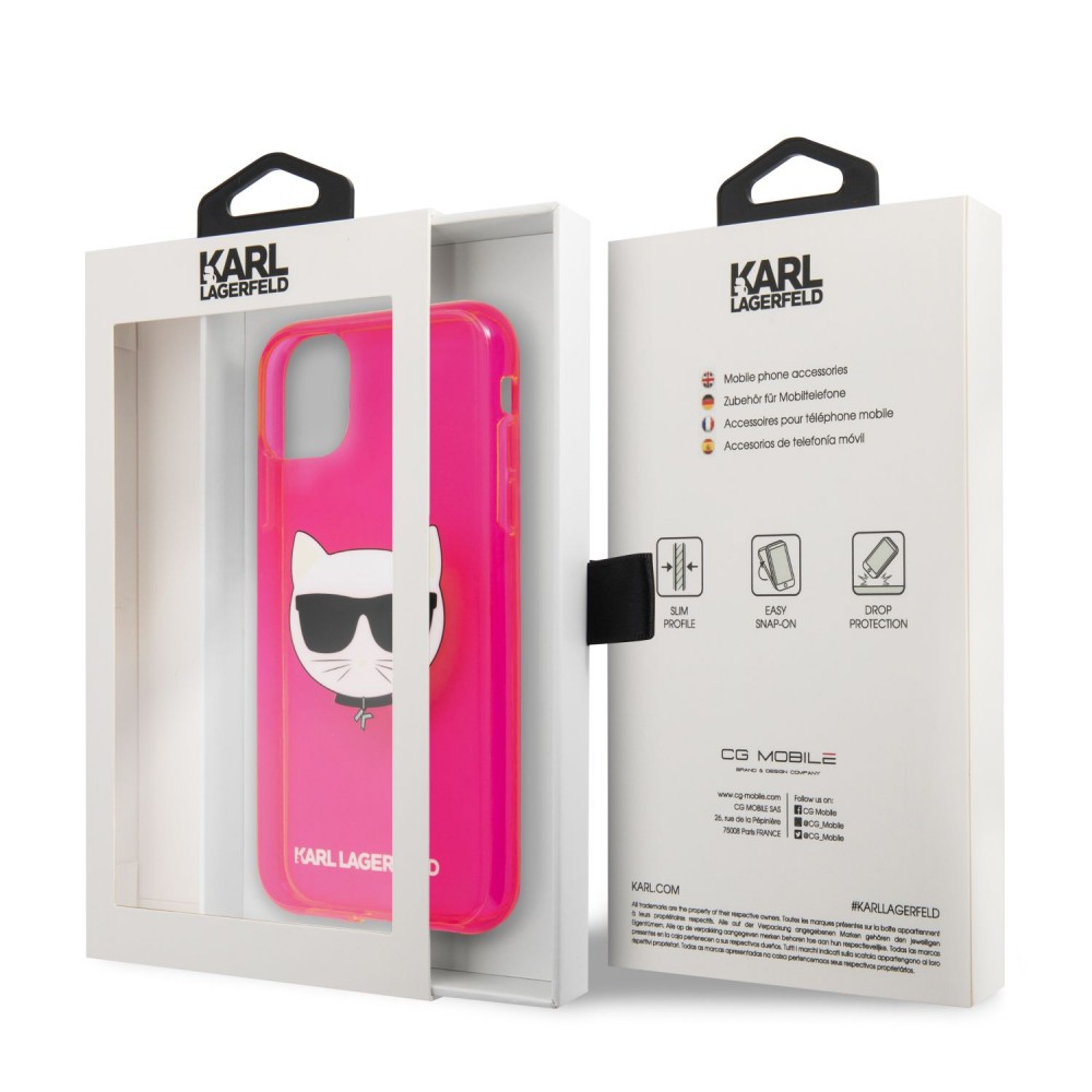 Apple iPhone 13 Pro Karl Lagerfeld Choupette Head tok (Rózsaszín) – KLHCP13LCHTRP