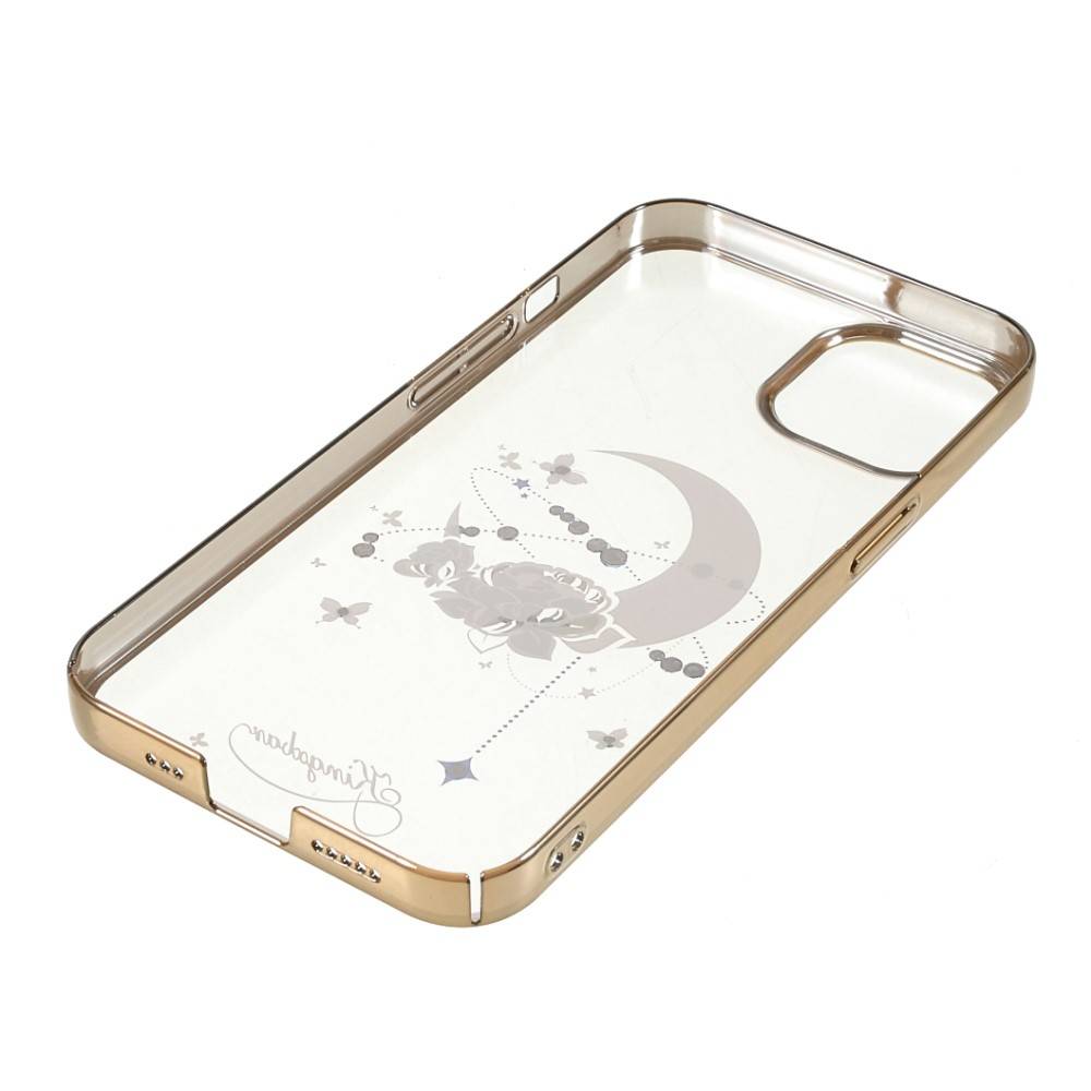 Apple iPhone 13 Pro Kingxbar moon series Swarovski köves hátlap tok (Arany) 3