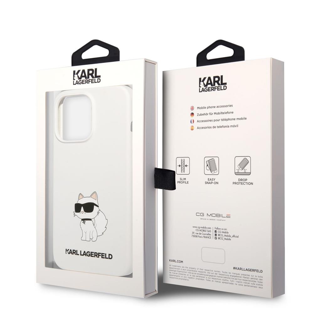Apple iPhone 13 Pro Karl Lagerfeld Liquid Silicone Choupette NFT tok (Fehér) – KLHCP13LSNCHBCH